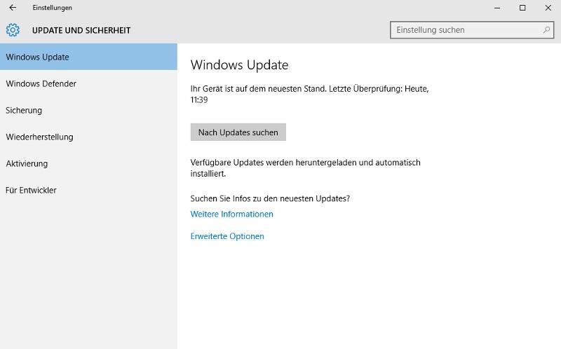windows 10 update auf dem neuesten stand